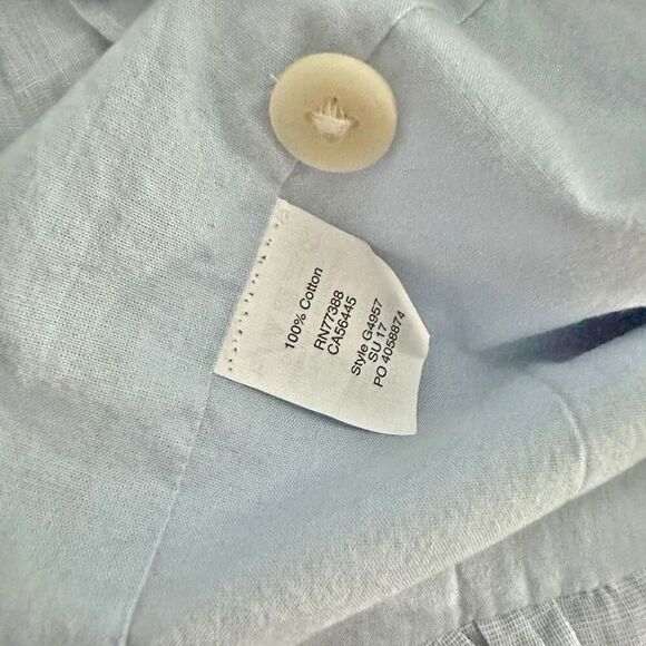 MADEWELL | Chambray Light Blue Ruffle Wrap Skirt Meadow Short Cotton | Size 8 - Picture 7 of 8